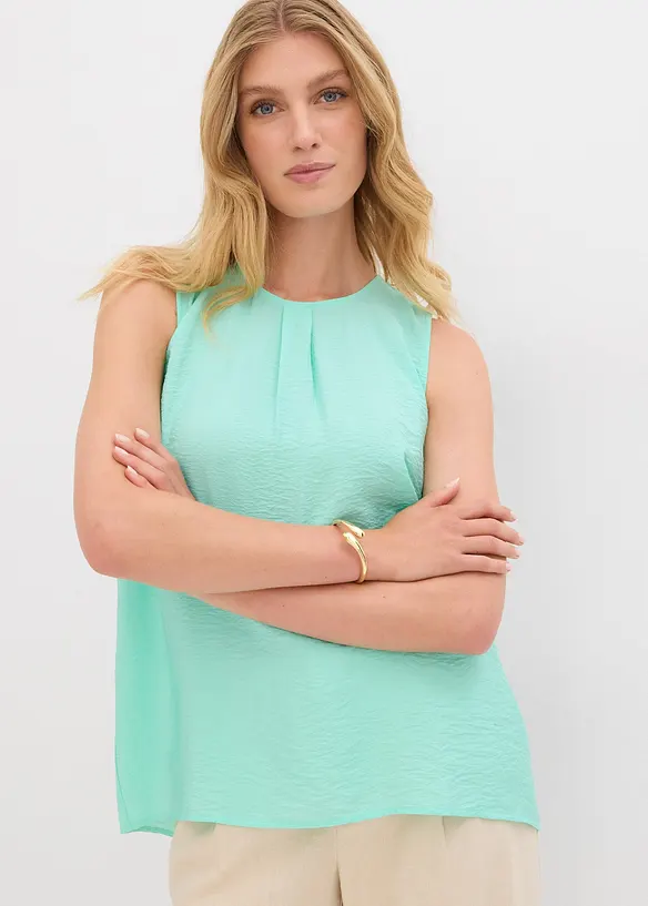Top fluide sans manches en viscose mélangée, bonprix