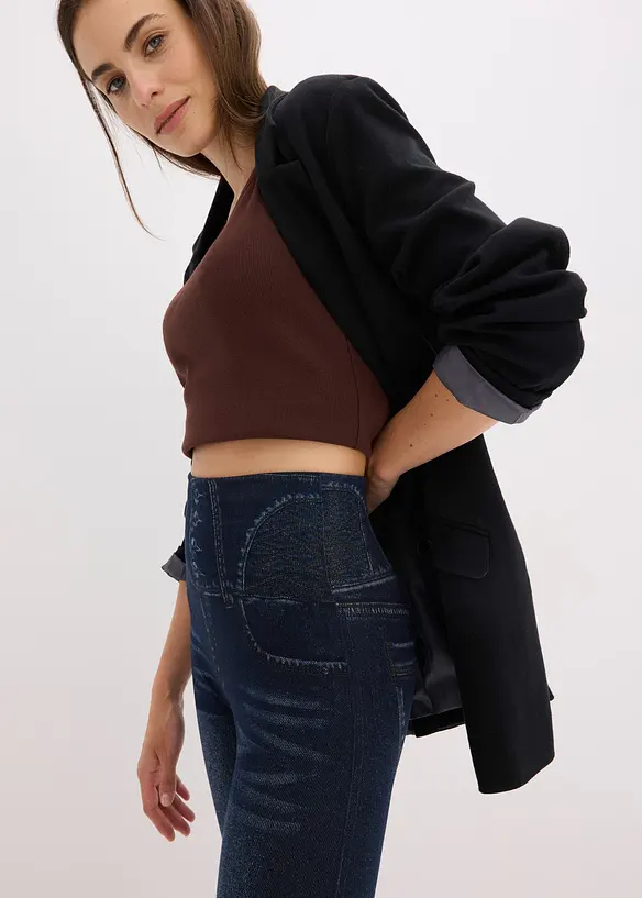 Legging sculptant sans coutures imitation jean, effet sculptant fort, bonprix