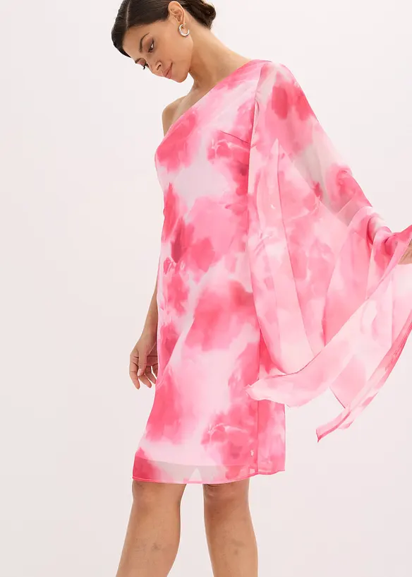 One-Shoulder-Kleid aus feinem Chiffon, bonprix