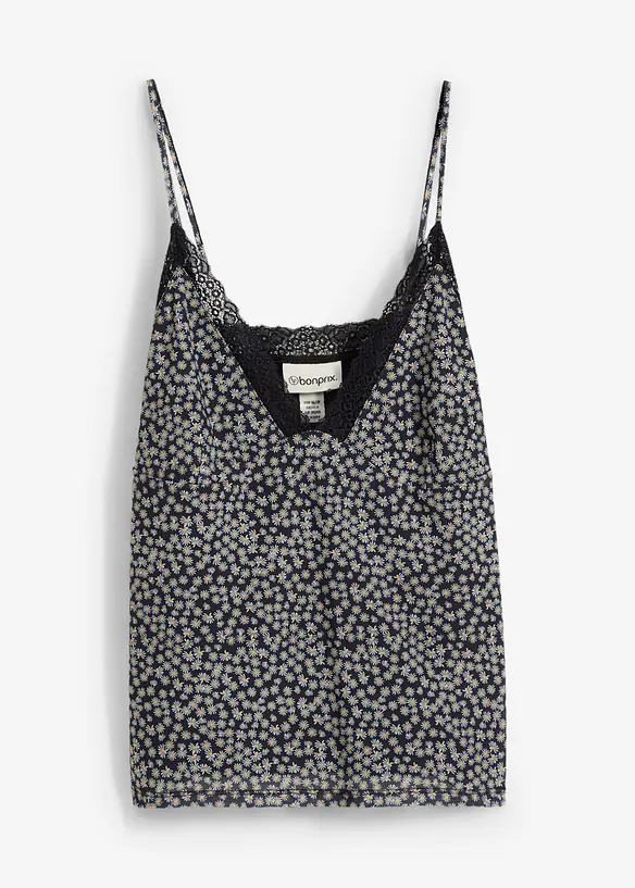 Top en mesh à fines bretelles, bonprix