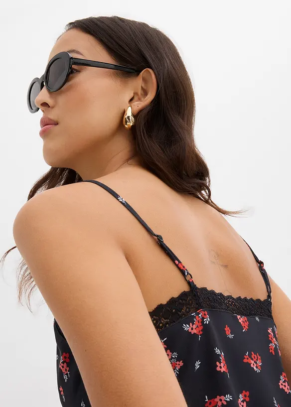 Spaghettiträger-Top aus Mesh, bonprix