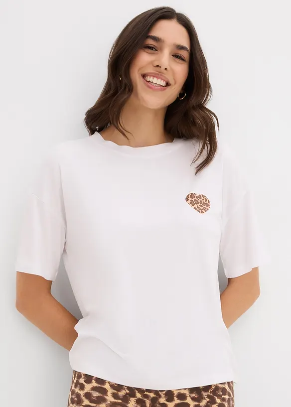 Verkürztes Shirt mit überschnittener Schulter, bonprix