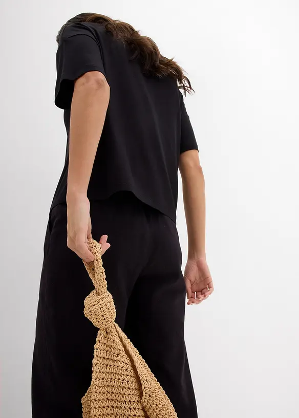 Verkürztes Shirt mit überschnittener Schulter, bonprix