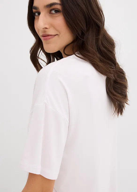 Verkürztes Shirt mit überschnittener Schulter, bonprix