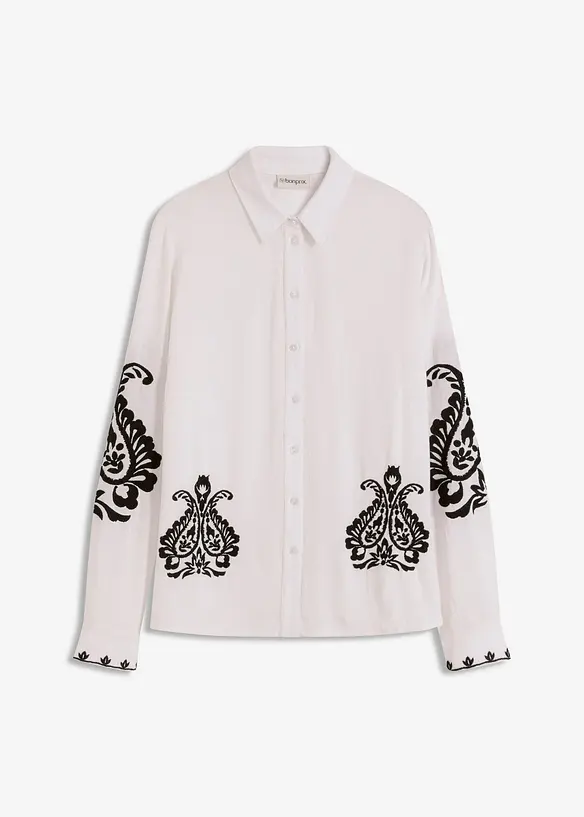 Chemisier brodé en viscose mélangée, bonprix