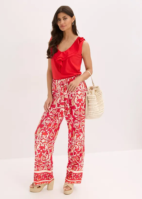 Pantalon en jersey viscose imprimé, bonprix