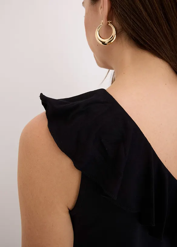 One-Shoulder-Top mit Volant aus softem Viskose-Mix, bonprix