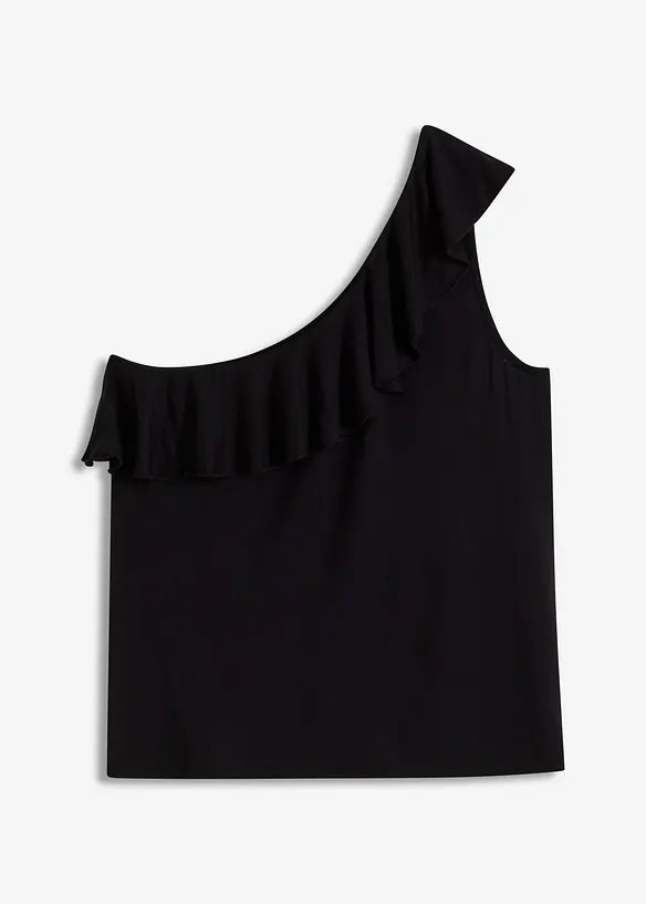 One-Shoulder-Top mit Volant aus softem Viskose-Mix, bonprix