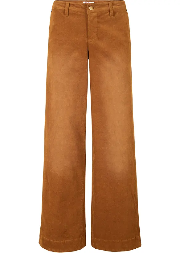 Pantalon large en velours côtelé extensible, bonprix