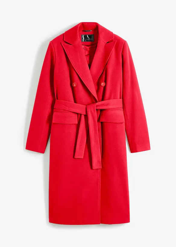 Manteau croisé court, aspect laine, bonprix