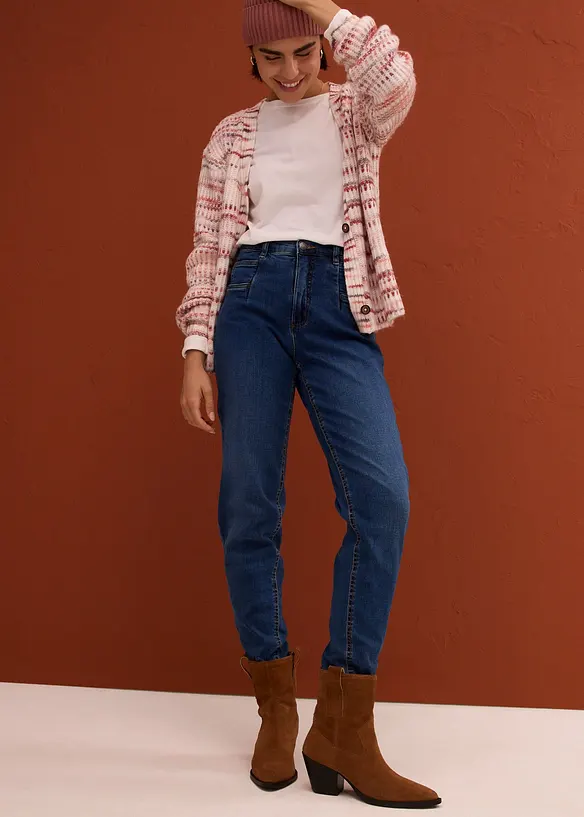 Jean Mom taille haute, extensible, bonprix