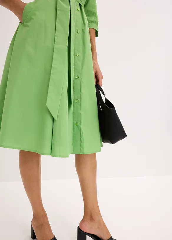 Hemdblusenkleid mit Spitze und Bindeband, bonprix