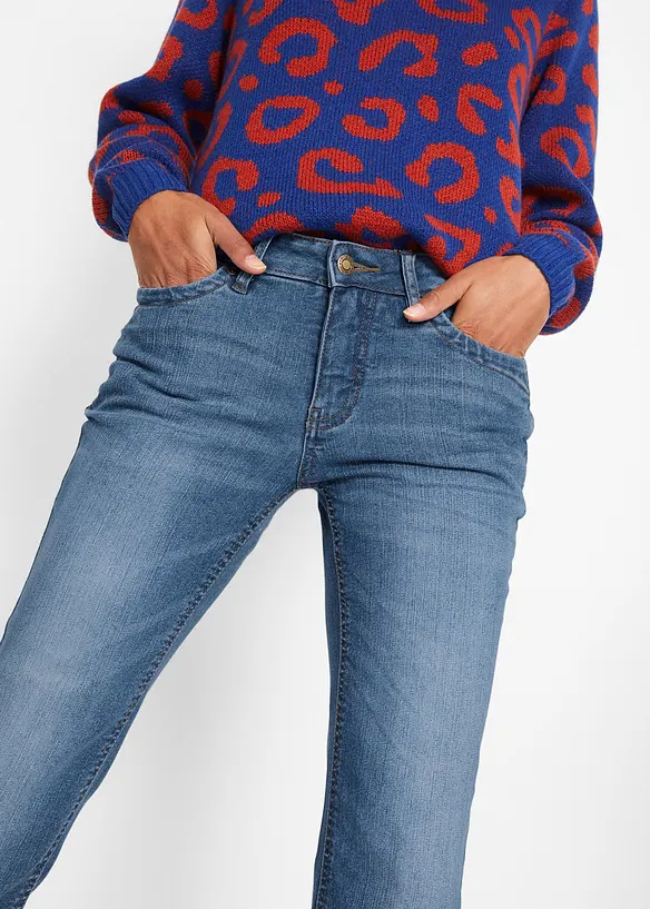 Jean bootcut taille mi-haute et confortable, bonprix