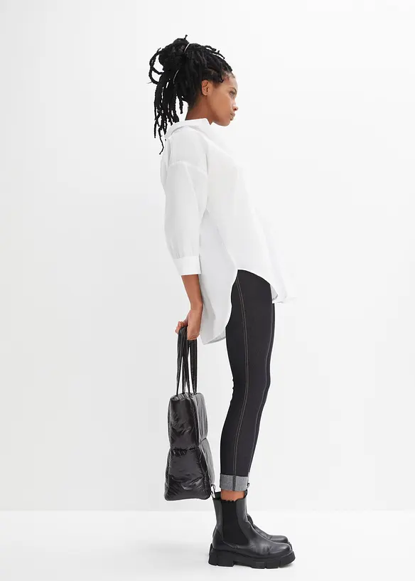 Legging aspect jean en coton mélangé, bonprix