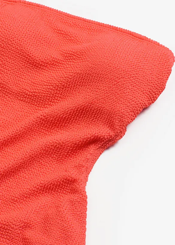 Maillot 1 pièce texturé à bretelles transparentes, bonprix