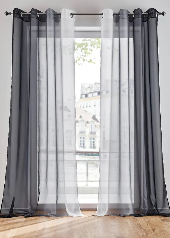Gardinen aus leichtem Voile, auch in extralang (2er Pack), bonprix