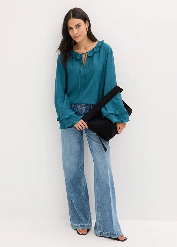 Blouse bohème en fine viscose mélangée, bonprix