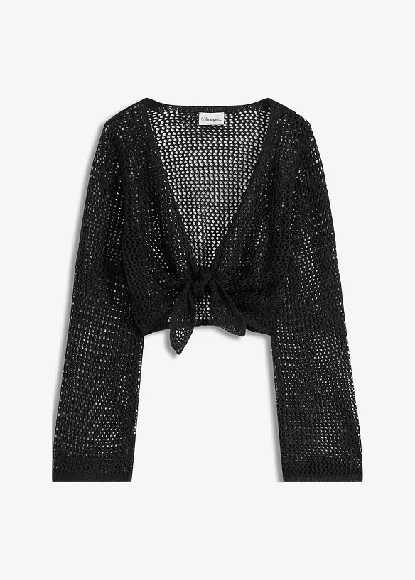 Transparente Strand Ajour-Strickjacke, bonprix