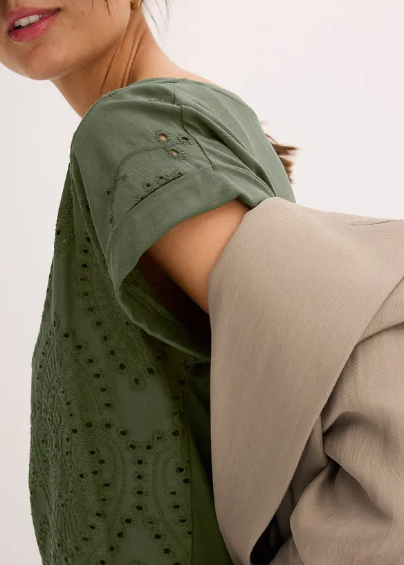 Shirt mit Lochspitze, bonprix