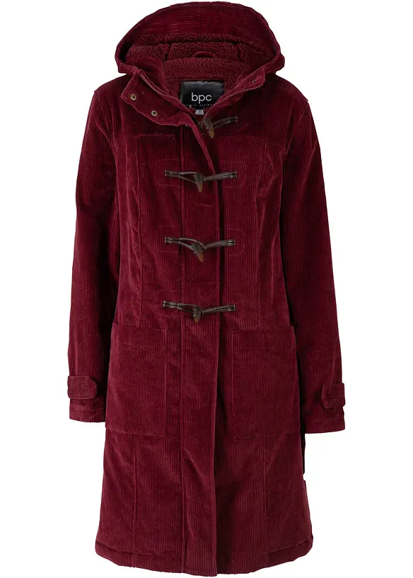 Gefütterter Cord-Dufflecoat, bonprix