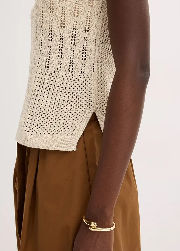 Ajour Stricktop mit metallisierenden Fasern, bonprix