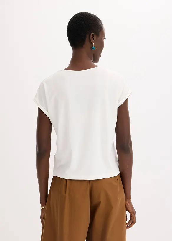Shirt mit Viskose und Glitzersteinen, bonprix