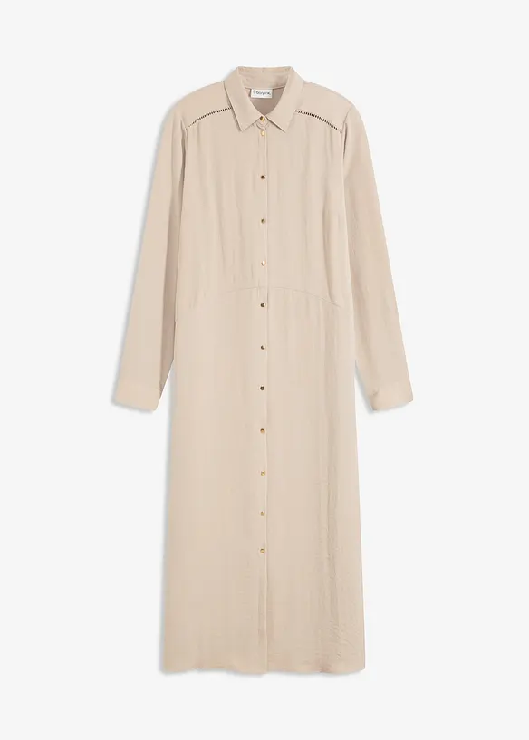 Hemdblusenkleid mit Leiterspitze, bonprix