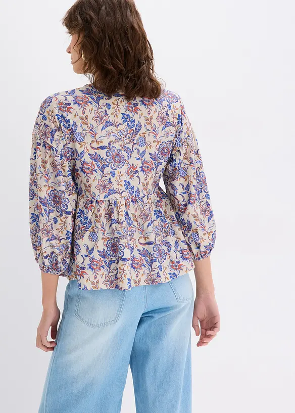 Blouse en jersey avec laçage, bonprix