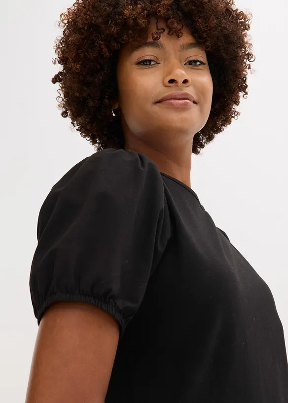 Jerseyshirt mit Ärmeln aus Baumwollpopeline, bonprix