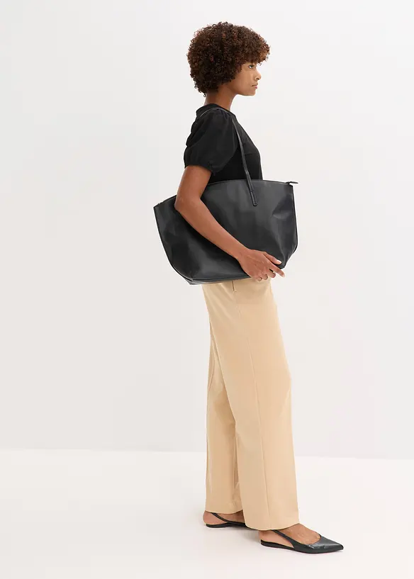 Jerseyshirt mit Ärmeln aus Baumwollpopeline, bonprix