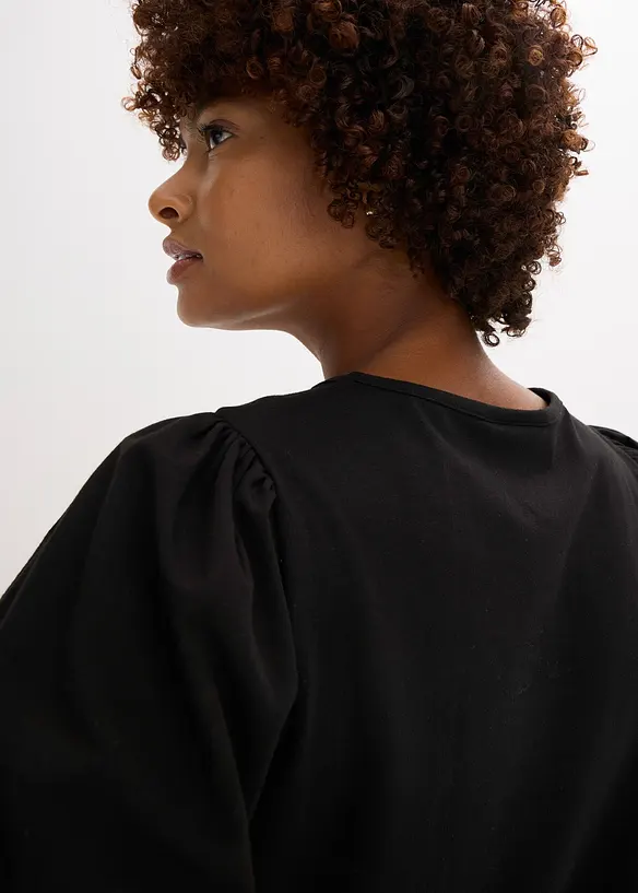 Jerseyshirt mit Ärmeln aus Baumwollpopeline, bonprix