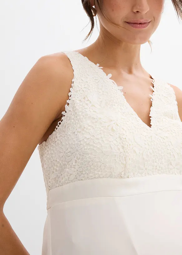 Umstands-Hochzeitskleid aus Spitze, Satin und Georgette, bonprix