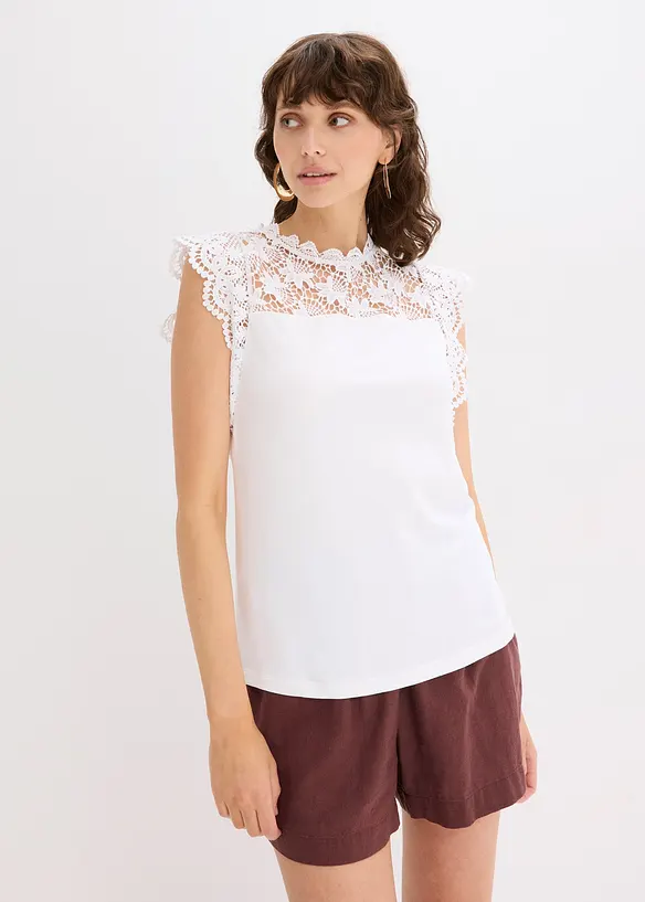 Shirt mit Spitzeneinsatz, bonprix