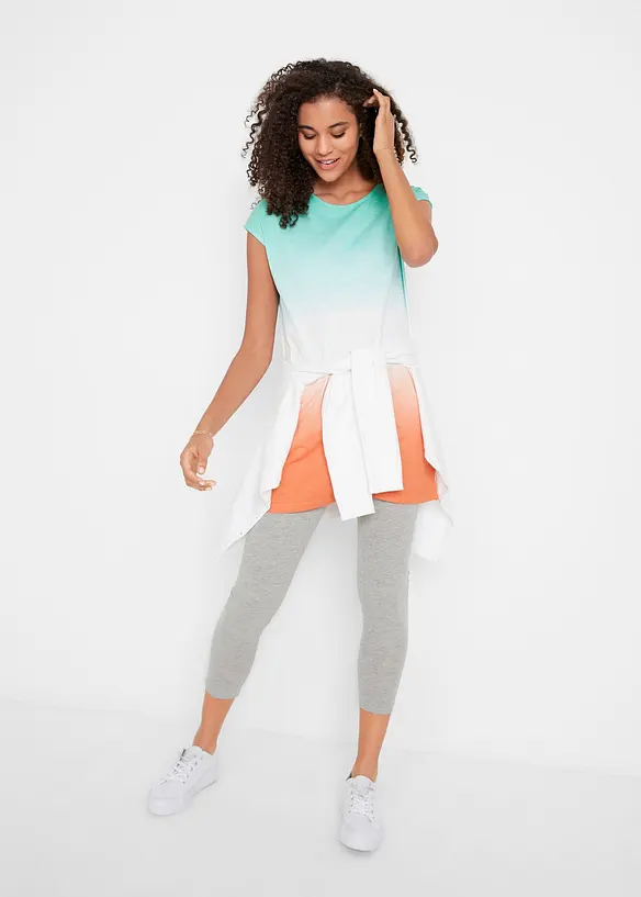 T-shirt long boxy, base fendue sur le côté, bonprix