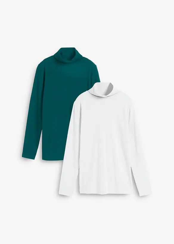 Langarmshirt mit reiner Bio-Baumwolle (2er Pack), bonprix