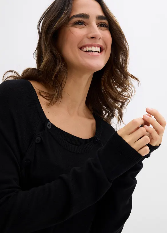 Pull de grossesse et d&rsquo;allaitement en fine maille, bonprix