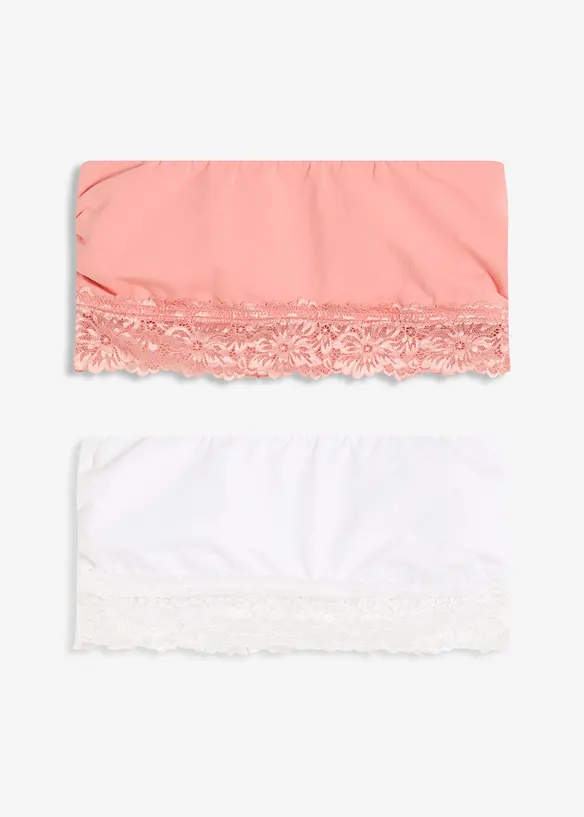 Lot de 2 soutiens-gorge bandeau coton, bonprix