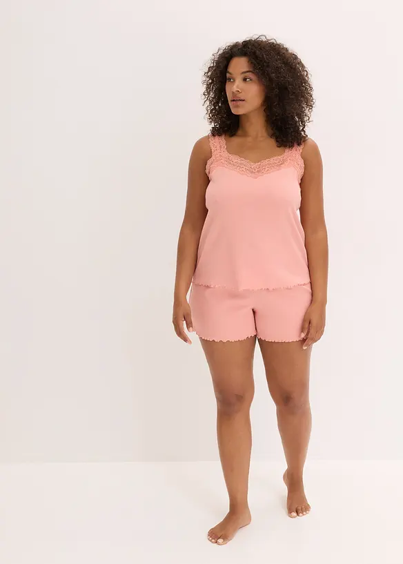 Pyjashort avec empi&egrave;cement dentelle, bonprix