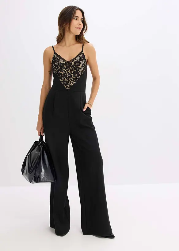 Combinaison en jersey avec dentelle, bonprix