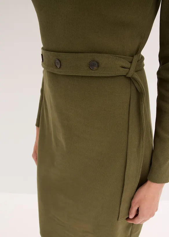 Midikleid aus elastischem Baumwoll-Mix, bonprix