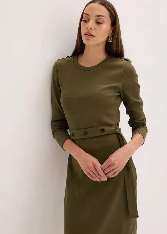 Midikleid aus elastischem Baumwoll-Mix, bonprix