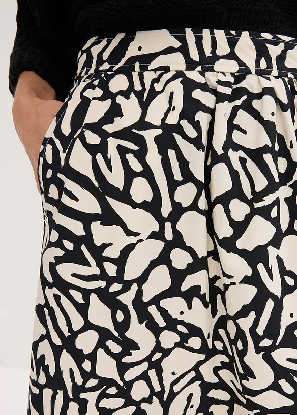Jupe midi en popeline de coton, bonprix