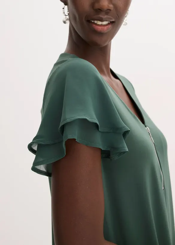 Robe en jersey à manches en crêpe, bonprix