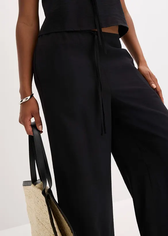 Pantalon palazzo aspect brillant, bonprix