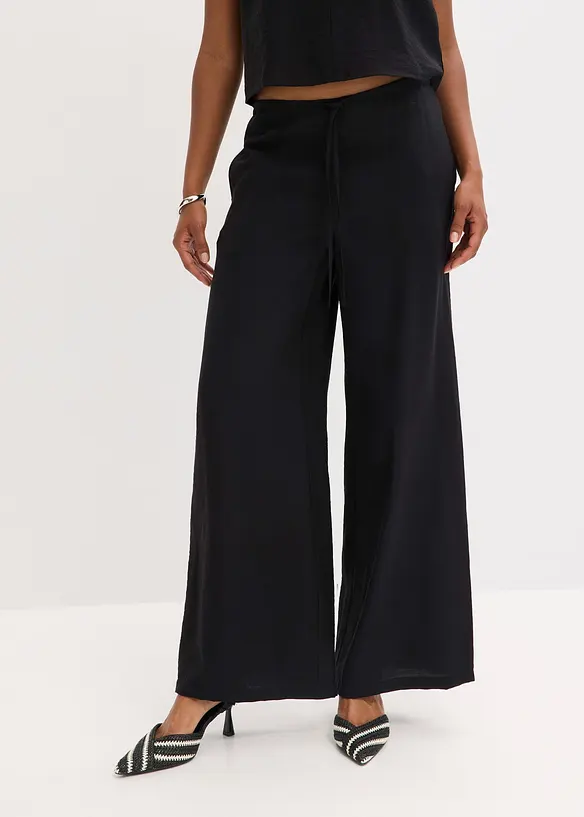 Pantalon palazzo aspect brillant, bonprix