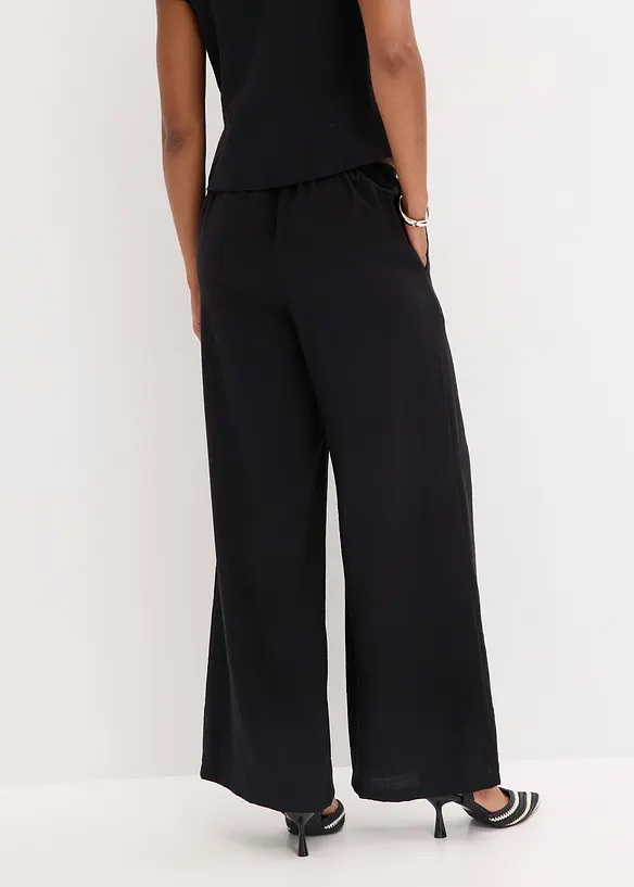 Pantalon palazzo aspect brillant, bonprix