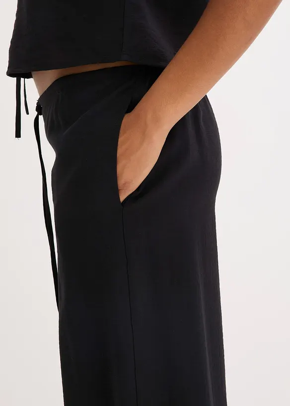 Pantalon palazzo aspect brillant, bonprix