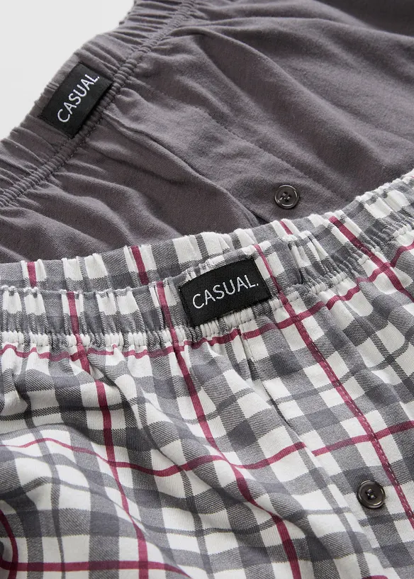 Lot de 3 caleçons en jersey à carreaux, bonprix
