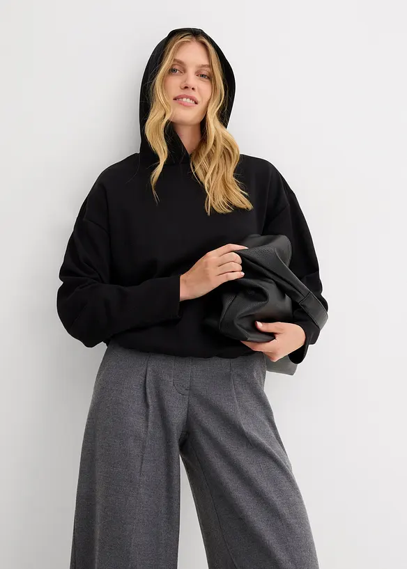 Hoodie aus leicht glänzendem Viskose-Mix, bonprix