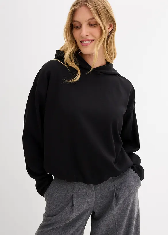 Hoodie aus leicht glänzendem Viskose-Mix, bonprix